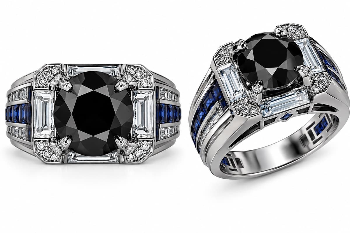 Round brilliant black diamond