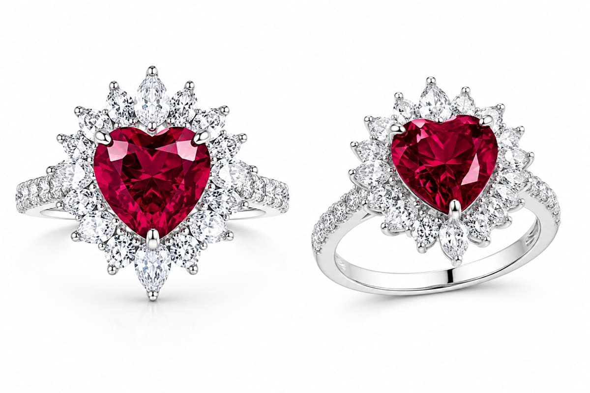 Heart-cut ruby