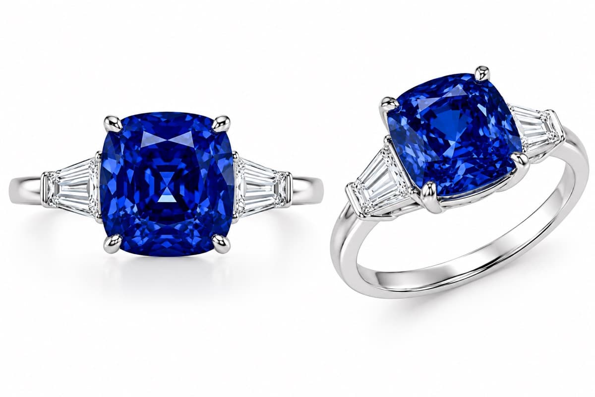 Cushion-cut sapphire